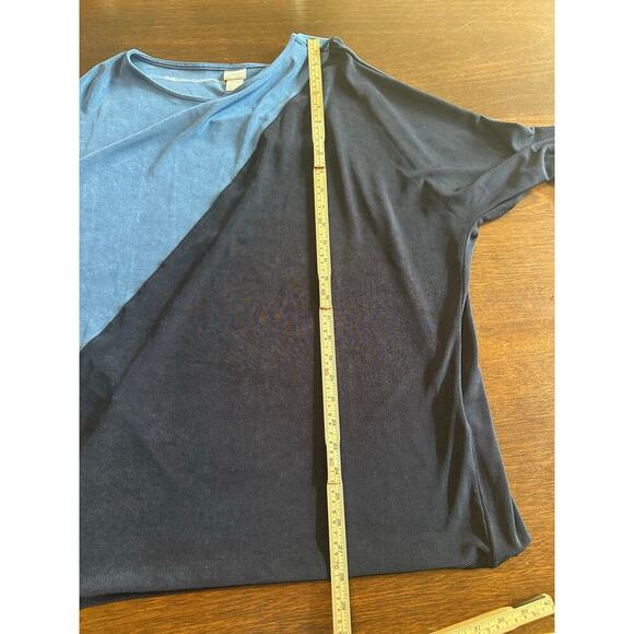 Chicos Travelers Color Block Top Women 4 Artsy Stretch Comfy Trip Cruise Slinky - Picture 6 of 8